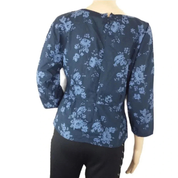 Gap Blue Floral Peplum Blouse Top - Picture 2 of 5